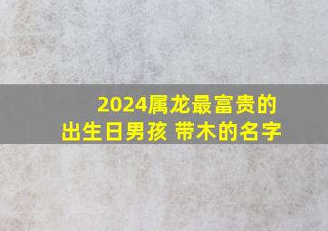 2024属龙最富贵的出生日男孩 带木的名字